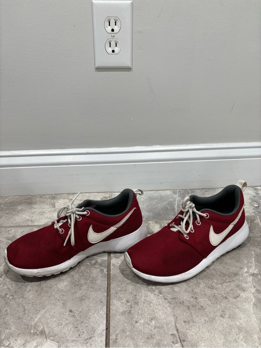 Nike Maroon Athletic Sneakers with White Swoosh